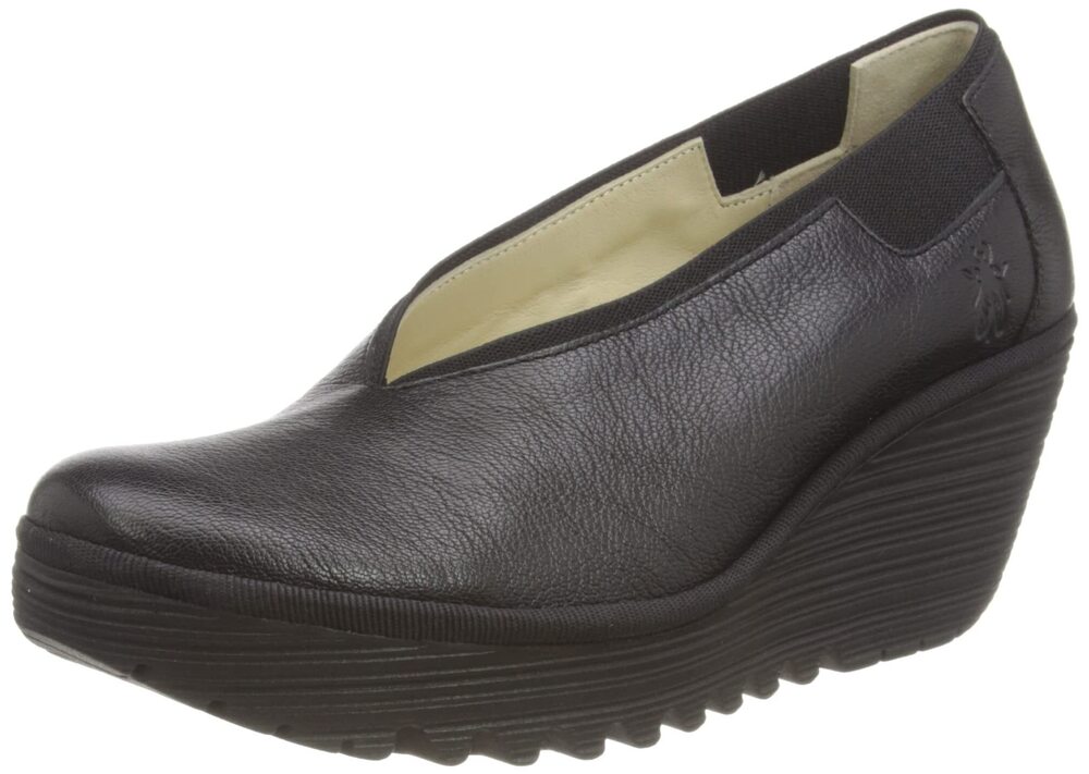FLY LONDON WOMEN'S YOZA438FLY PUMP, BLACK MOUSSE, 7.5